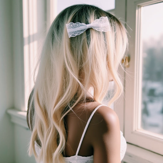 Siren White Lace Hair Bow