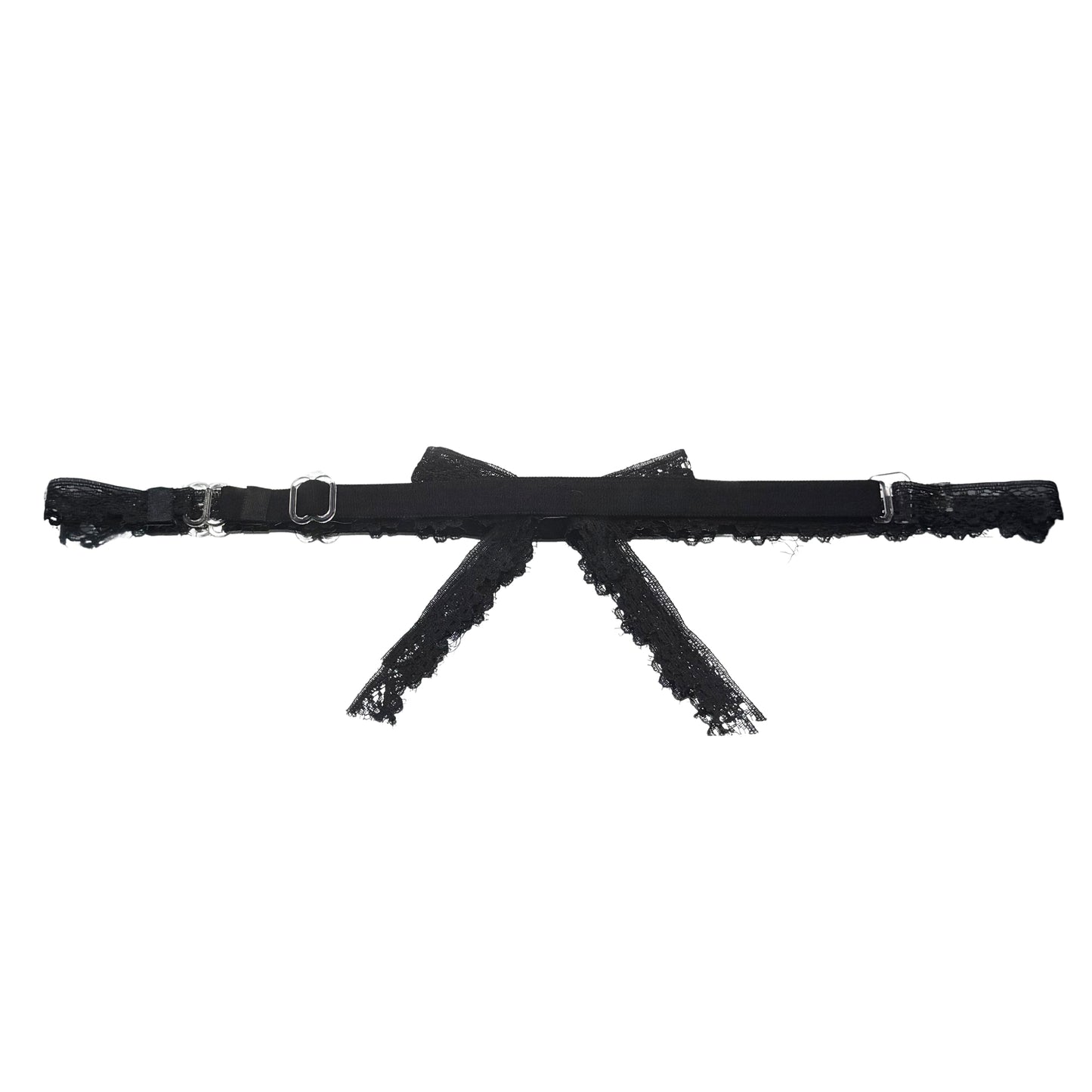 Black Tease Lace Bow Belt
