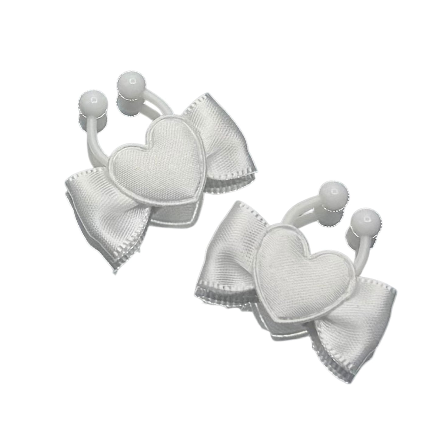 sweetheart white heart bow nipple clamps