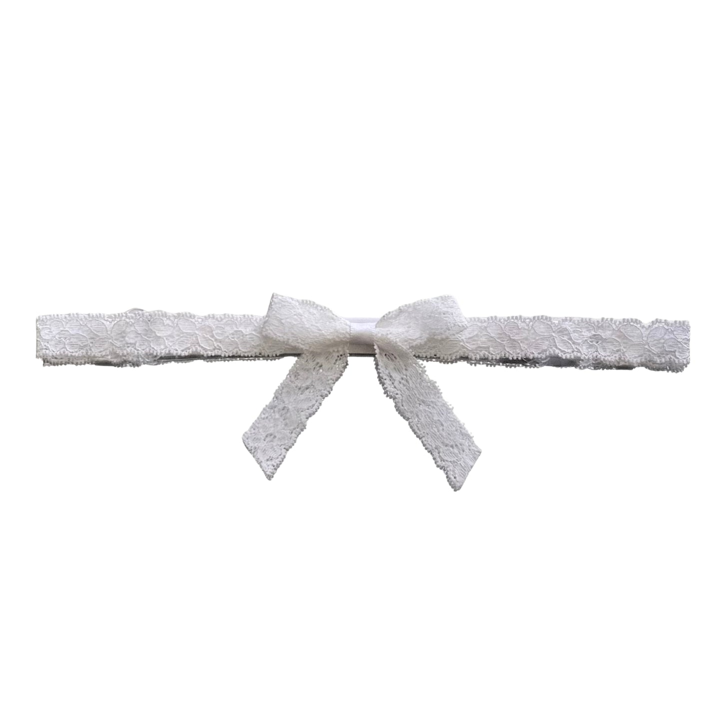 Bougee White Lace Bow Belt on White Background