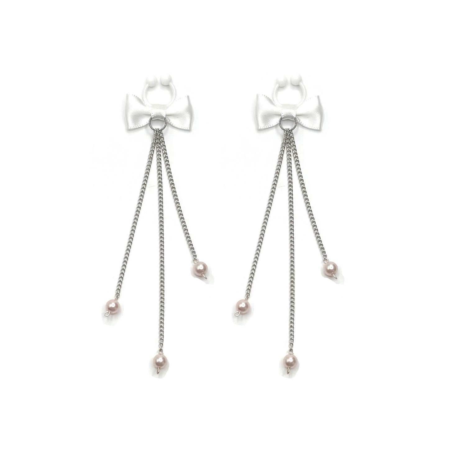 white pearl nipple ties