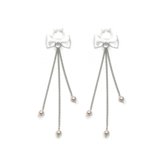 white pearl nipple ties