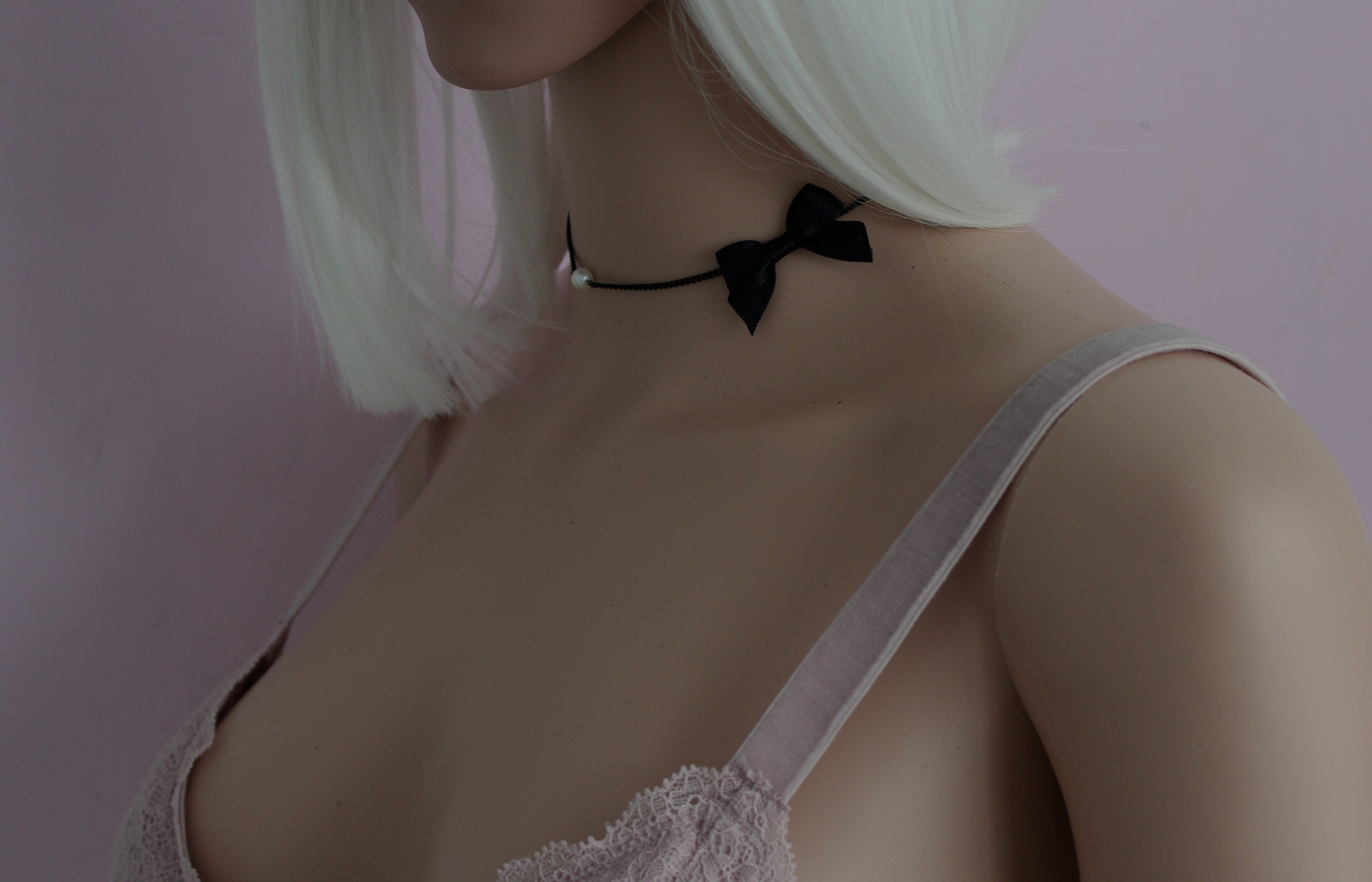 Black Bow Choker and Necklaces