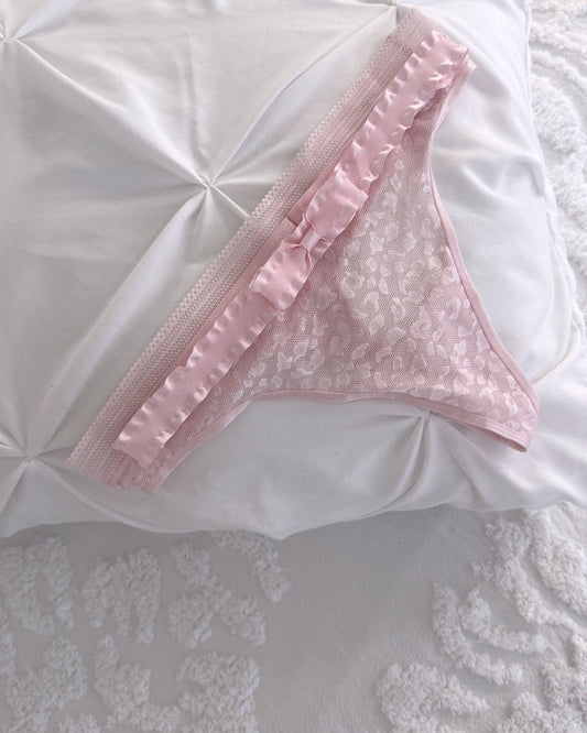 Pink Ruffled Bow Belt