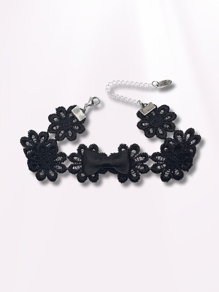 Blossom Black Bow Anklet 
