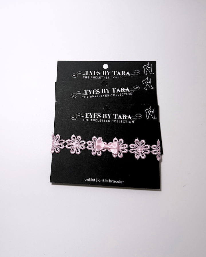 Blossom Pink Flower Anklet 3 Pack