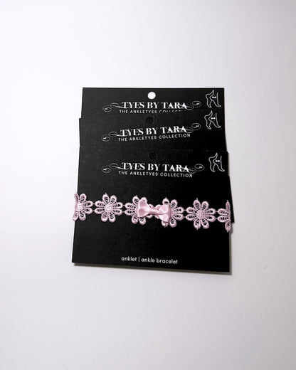 Blossom Pink Flower Anklet 3 Pack