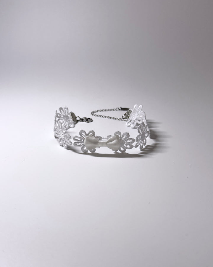 Blossom White Flower Bow Anklet 