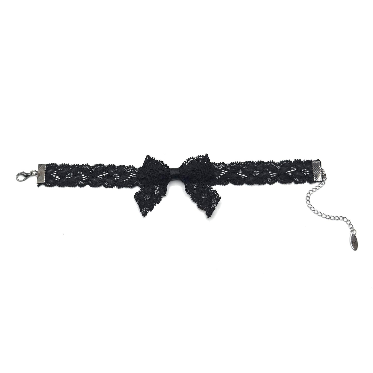 bougee black lace anklet on white background