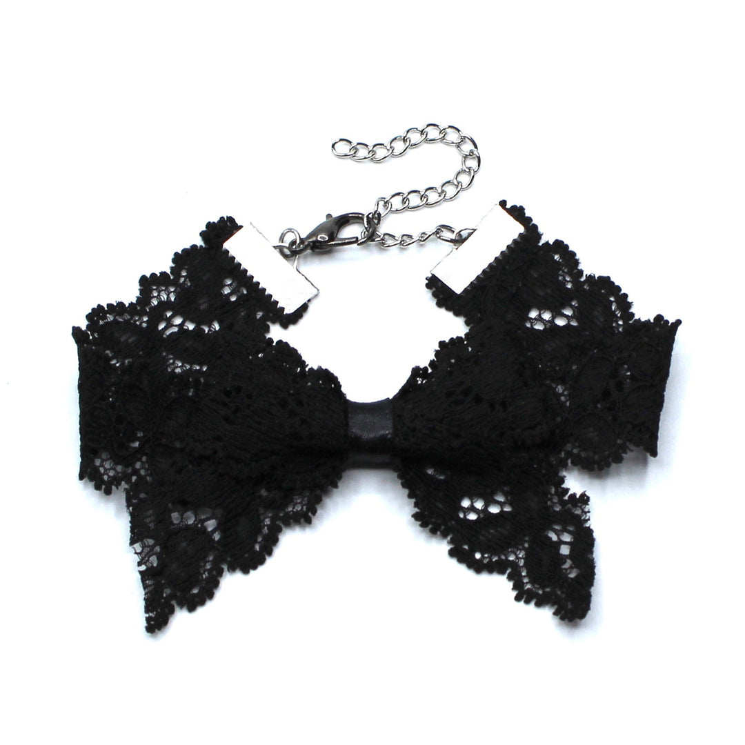 Bougee Black Lace Bow Anklet
