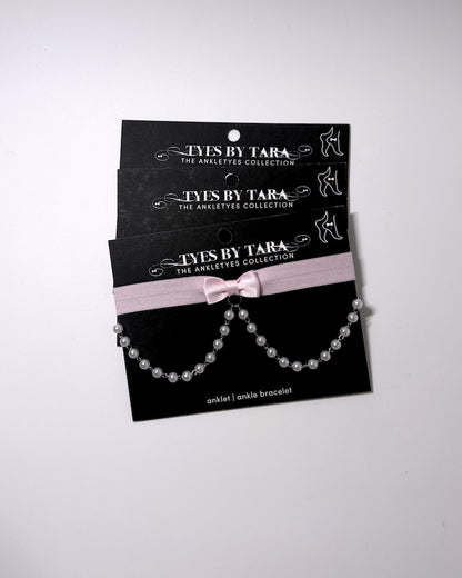 Centerfold Pearl Pink Bow Anklets in  Pack