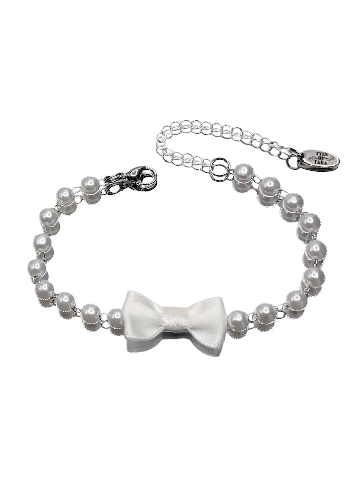 White Pearl Link Chain Anklet 