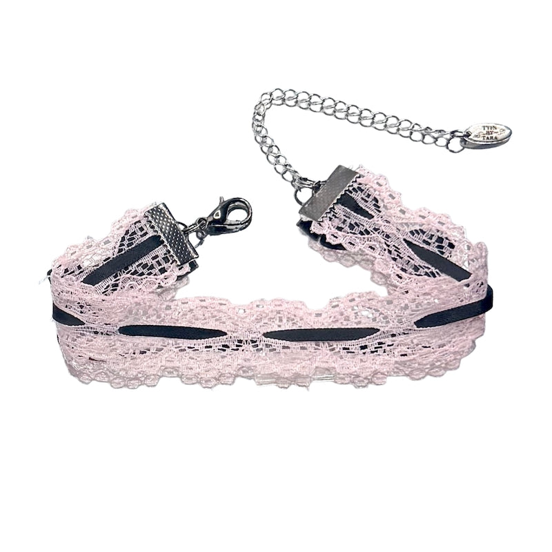 Pink Lace Bow Anklet
