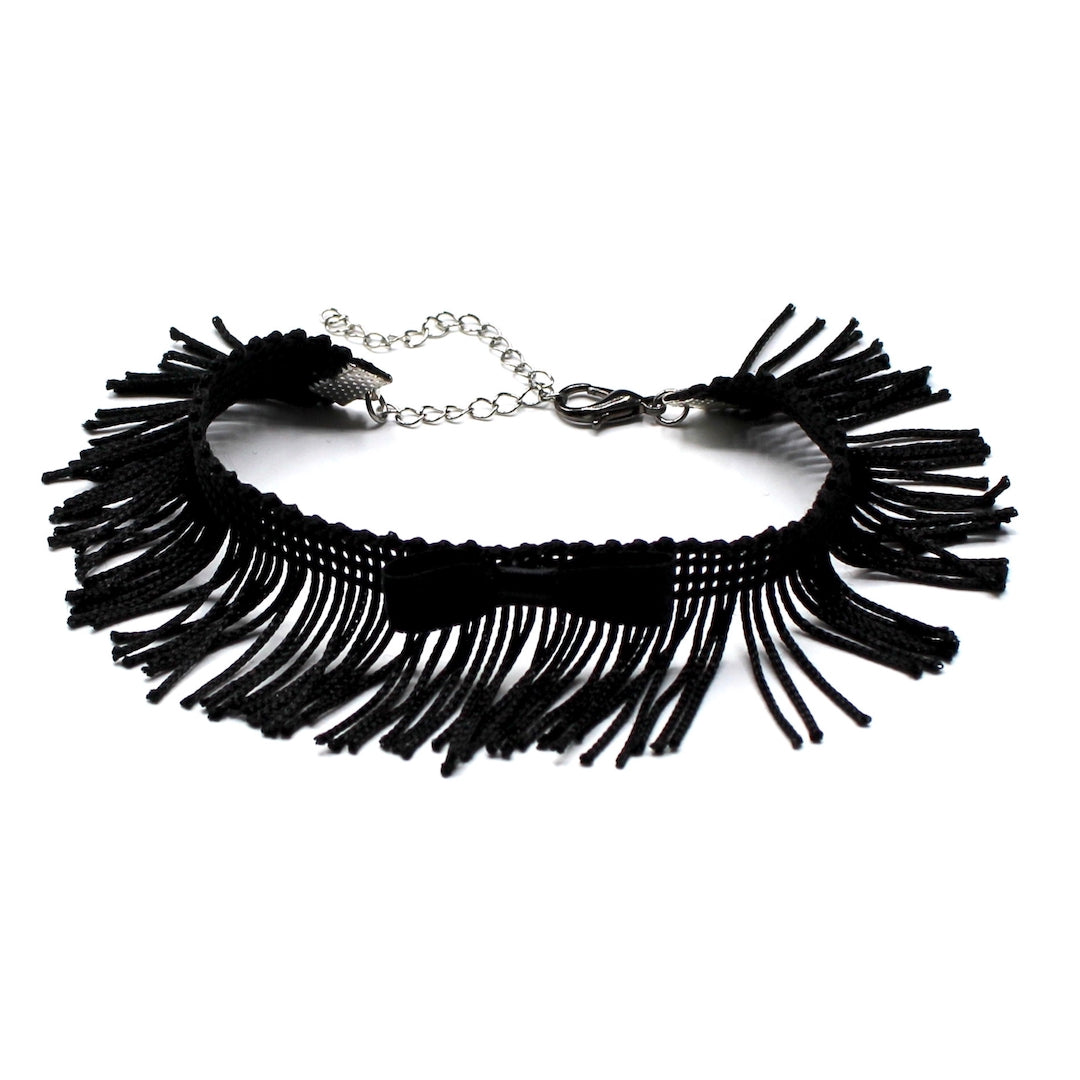 Black Fringe Anklet