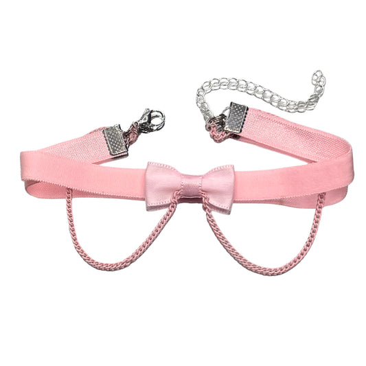 Heartbreaker Pink Bow Anklet on White Background