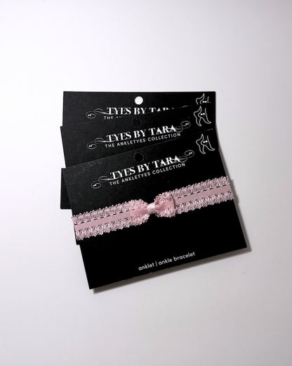 Lady Pink Bow Anklet 3 Pack