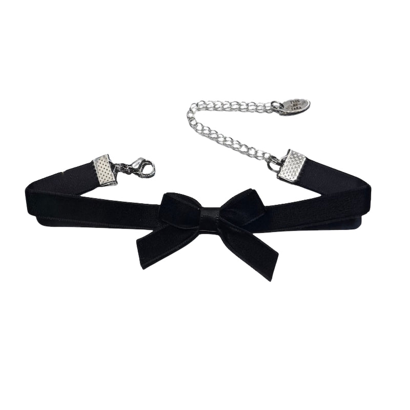 Marie Antoinette Black Velvet Bow Anklet