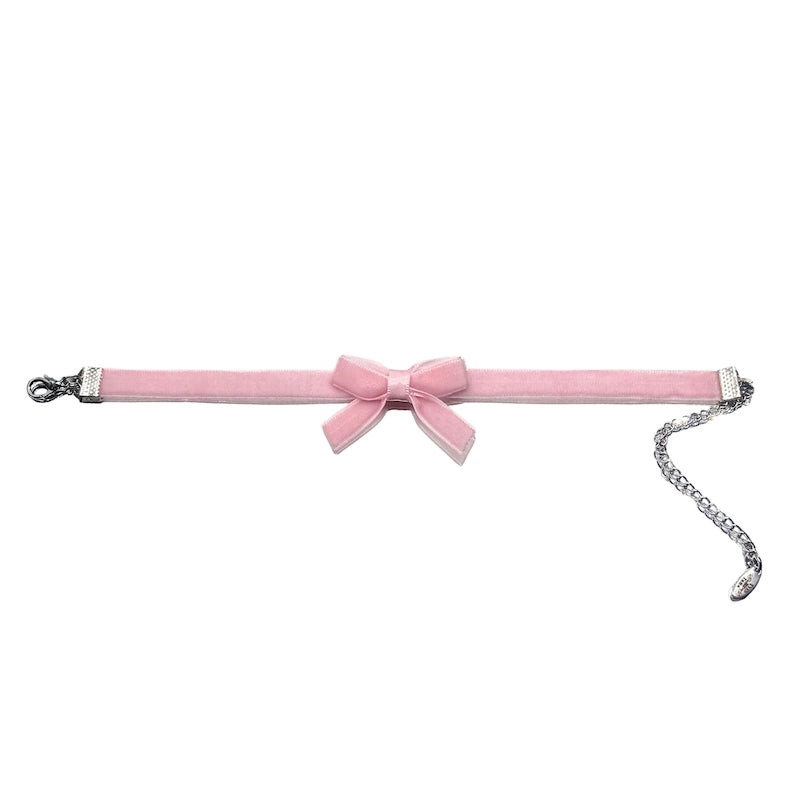 Marie Antoinette Pink Velvet Bow Anklet