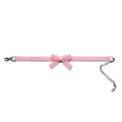 Marie Antoinette Pink Velvet Bow Anklet