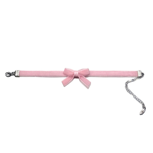 Marie Antoinette Pink Velvet Bow Anklet