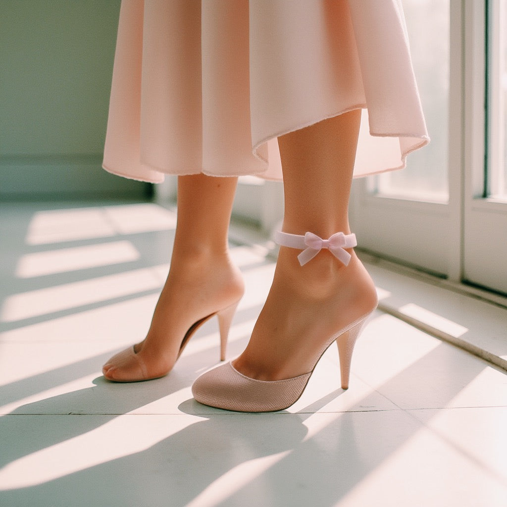 Model wearing Pink Anklet