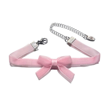 Marie Antoinette Pink Velvet Bow Anklet