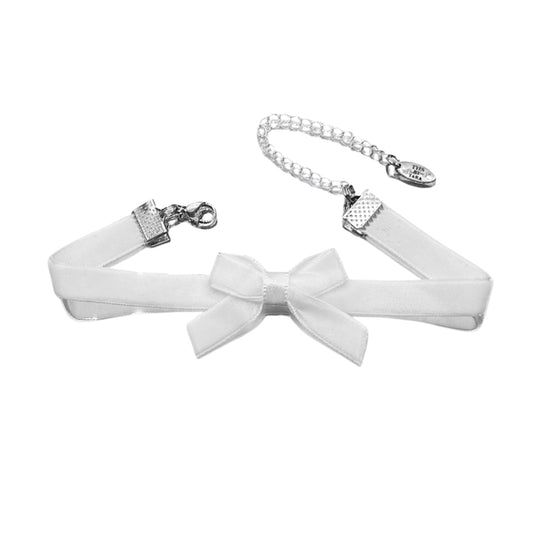 White Velvt Bow Anklet