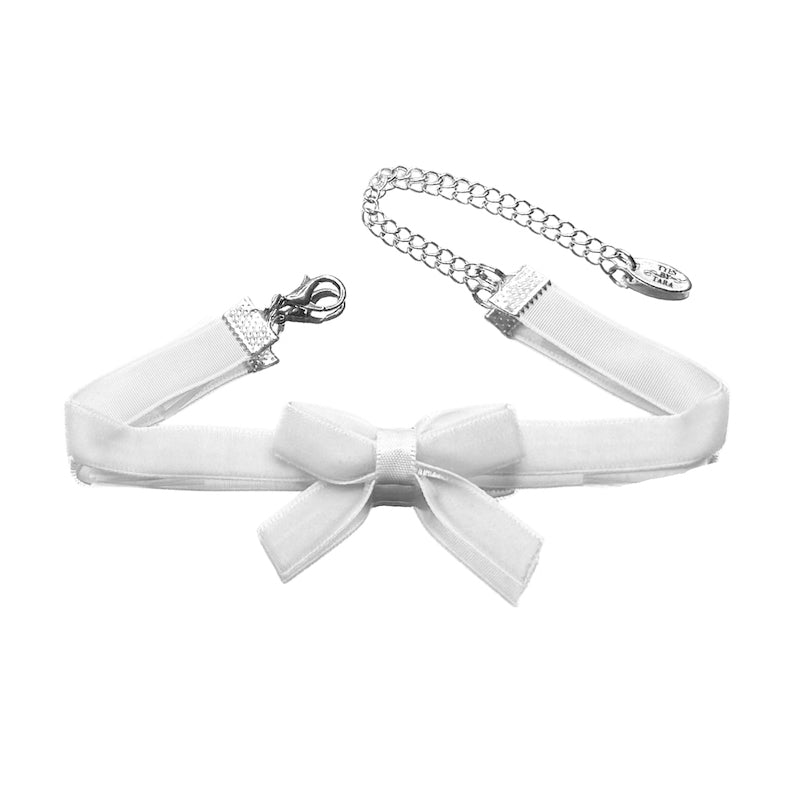 Marie Antoinette White Bow Velvet Anklet