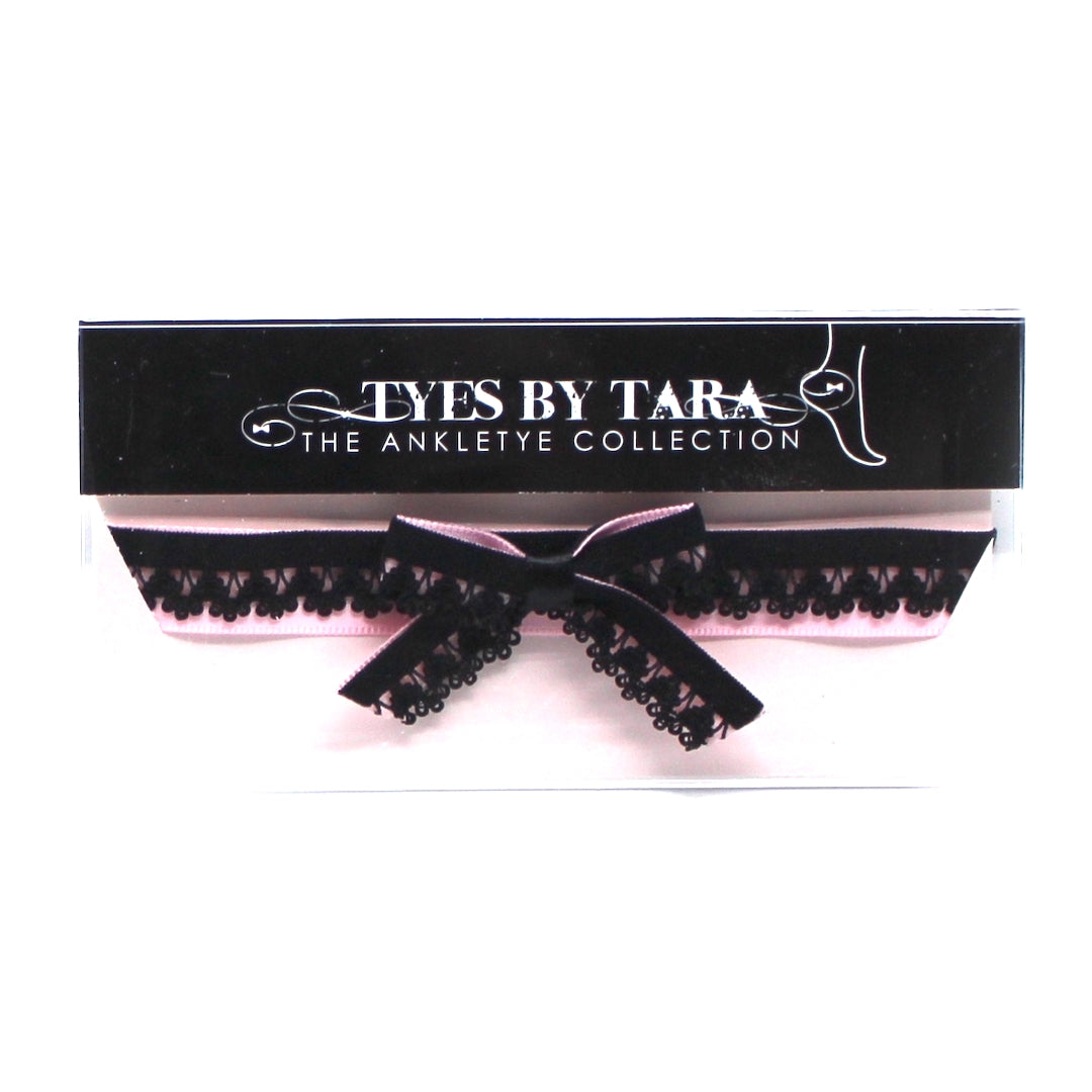 Black Pink Lacy Anklet in Box