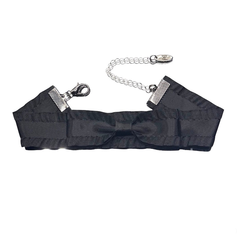 Maiden Black Bow Anklet with Ruffles