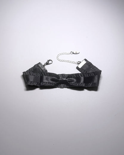 Maiden Ruffled Black Anklet 