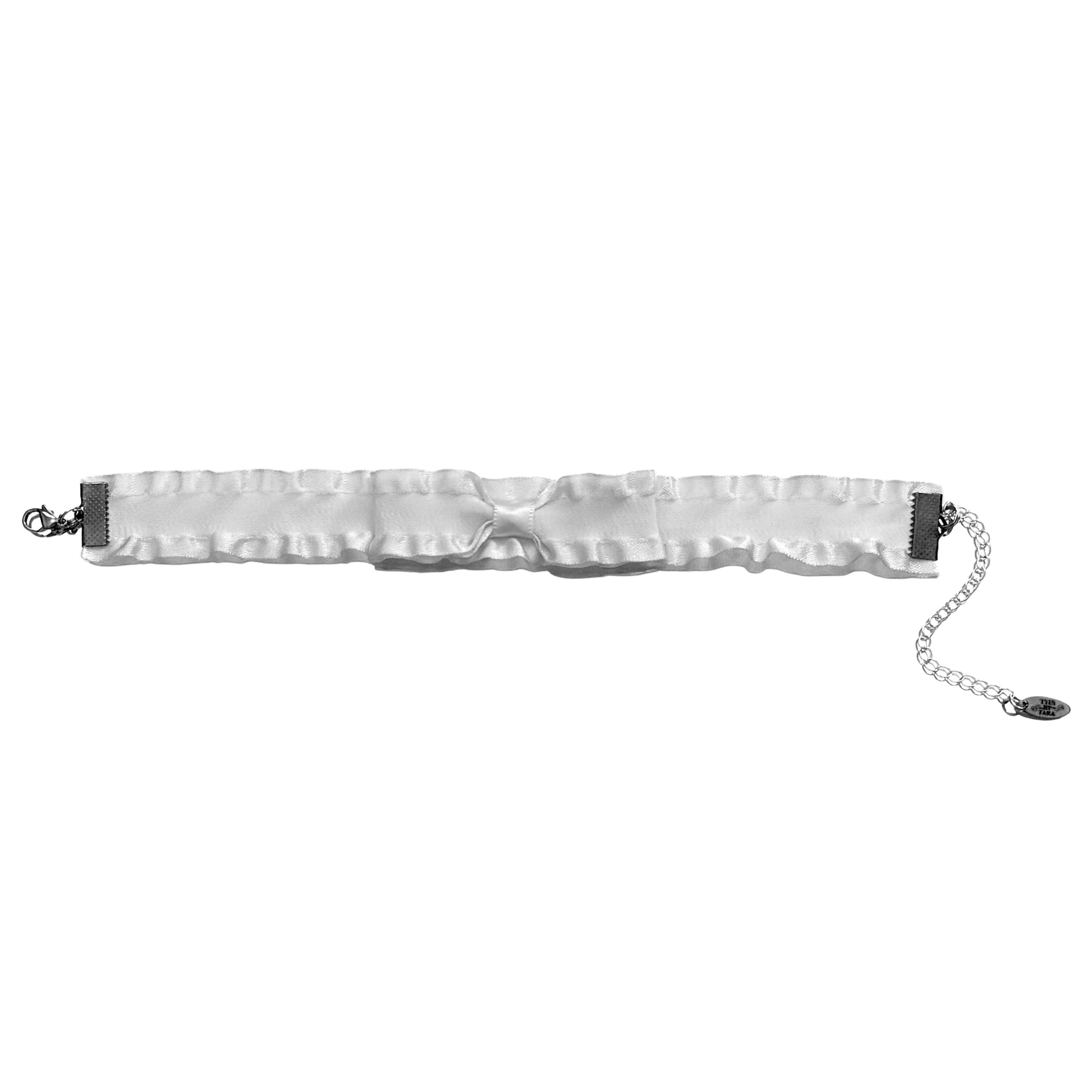 White Ruffled Anklet on White Background