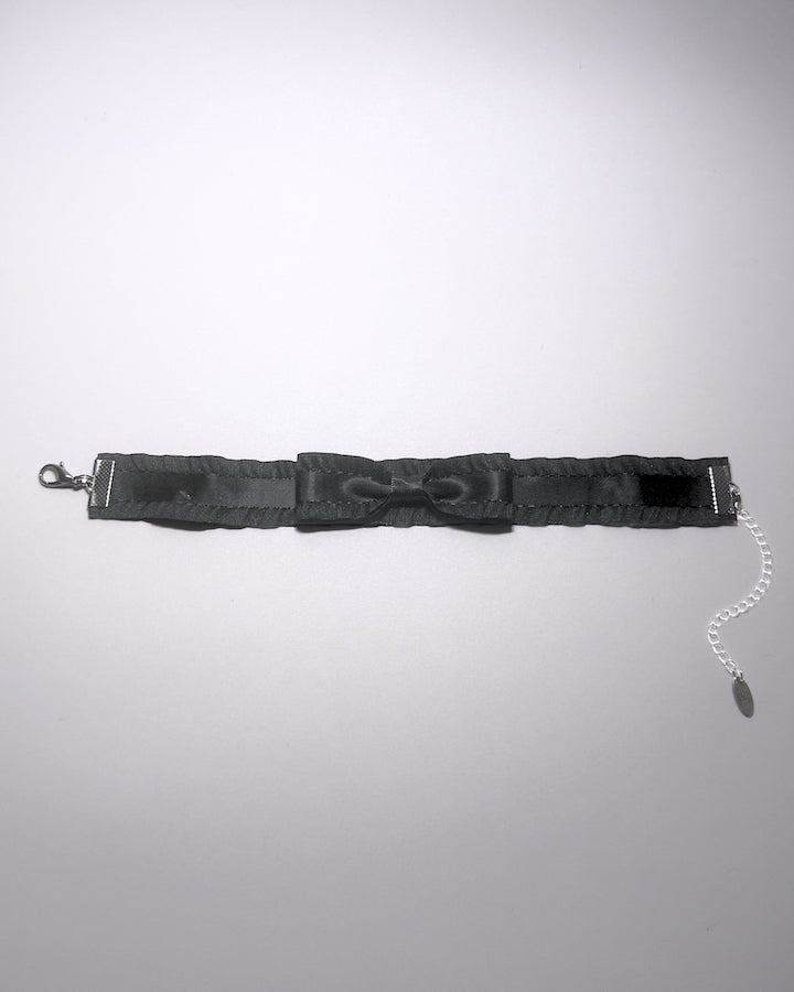 Maiden Ruffled Black Anklet flatlay