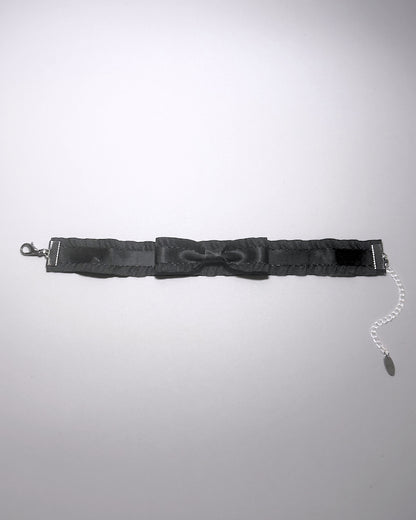 Maiden Ruffled Black Anklet flatlay