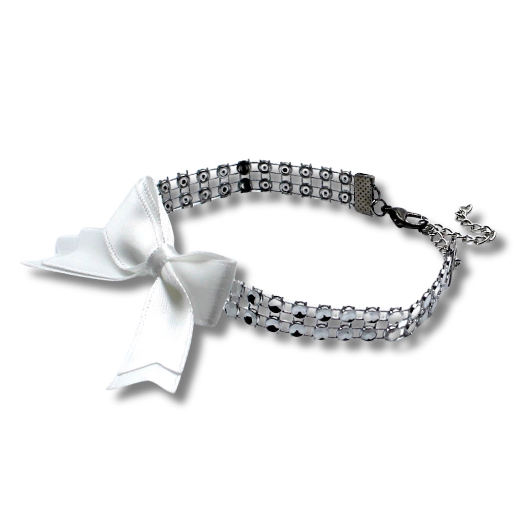 Princesa White Bow Anklet