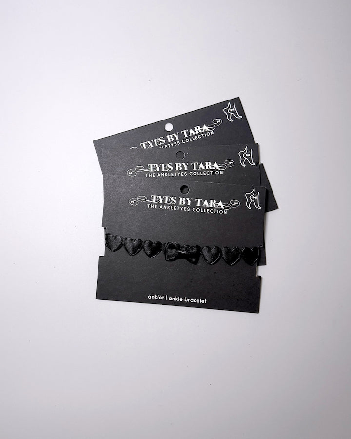 Black Heart Anklet on Black Card