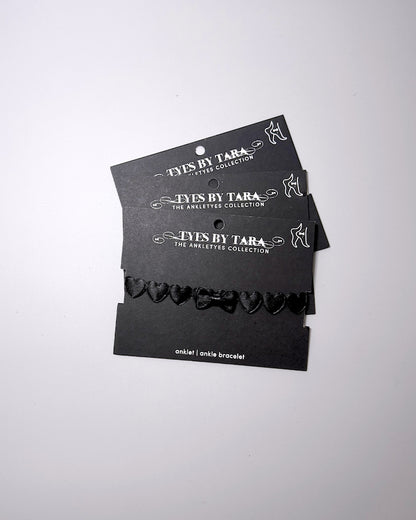 Black Heart Anklet on Black Card