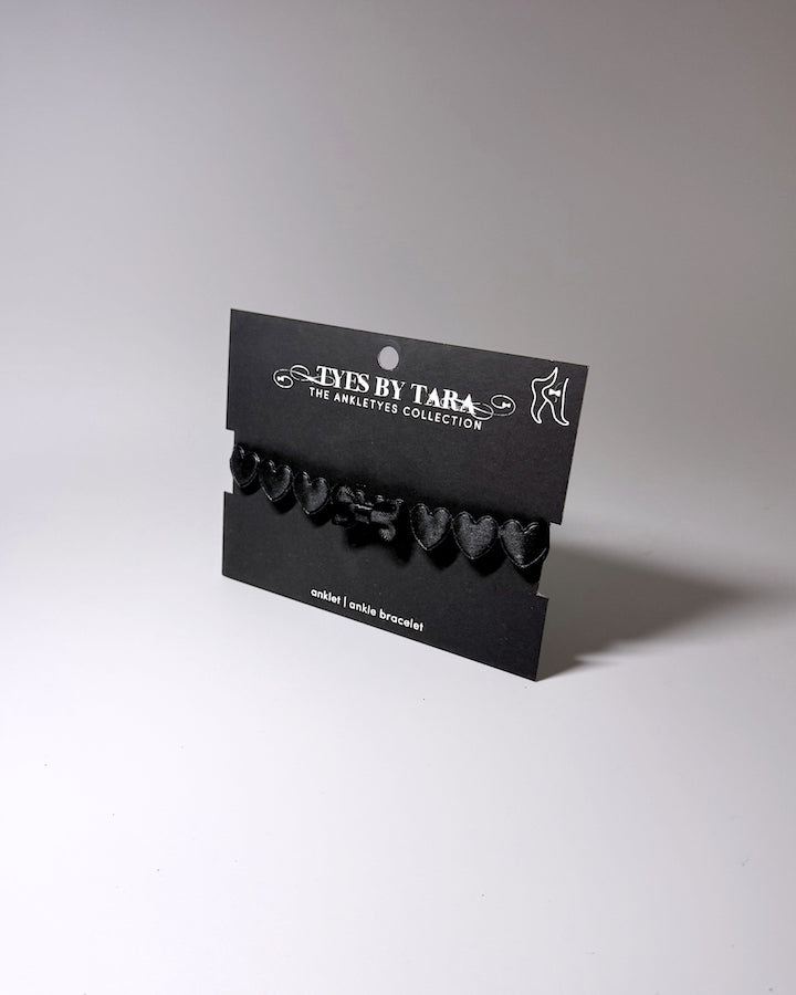 Black Heart Anklet on Black Card