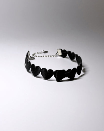 Black Heart Anklet Side View
