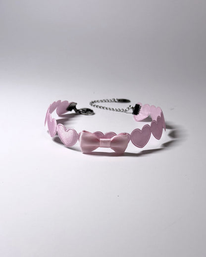 Sweetheart Pink Anklet with Pink Bow