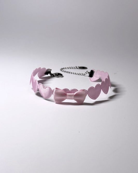Sweetheart Pink Anklet with Pink Bow