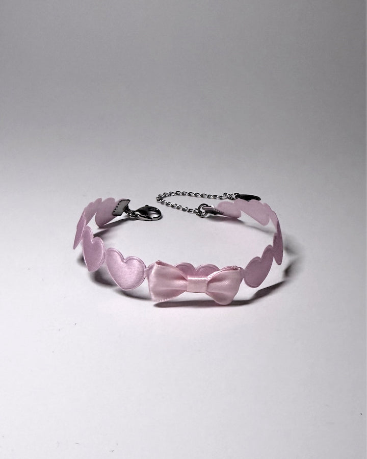 Sweetheart Pink Anklet with Pink Bow 