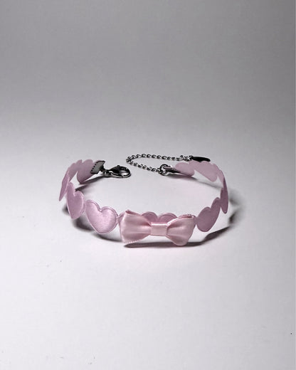 Sweetheart Pink Anklet with Pink Bow 