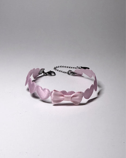 Sweetheart Pink Anklet with Pink Bow 