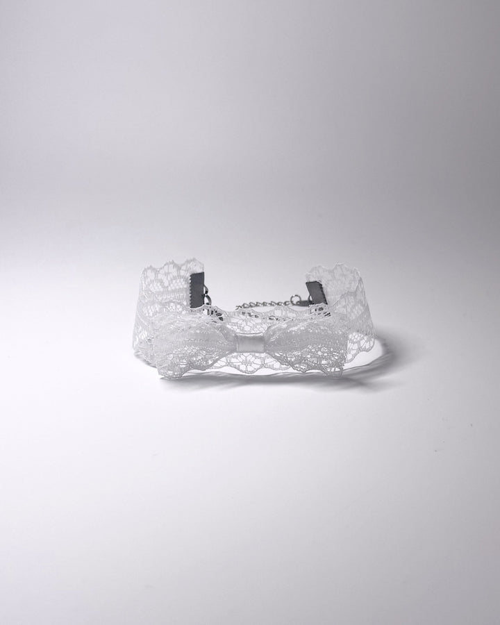White Lace Bow Anklet 
