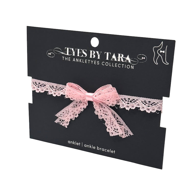 Tease Pink Lace Anklet on Black Card
