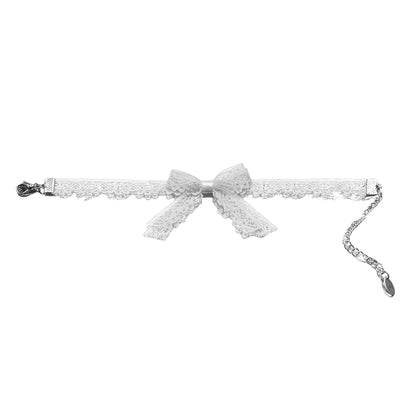 White Lace Bow Anklet 