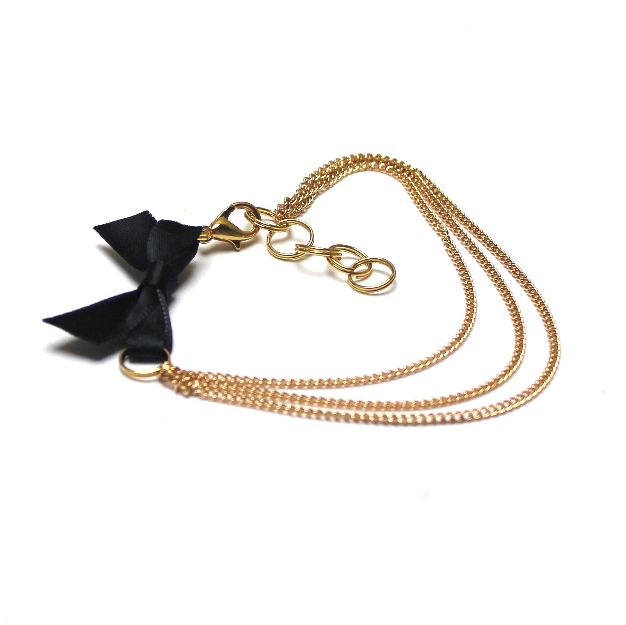 Vice Black Bow Gold Chain Anklet