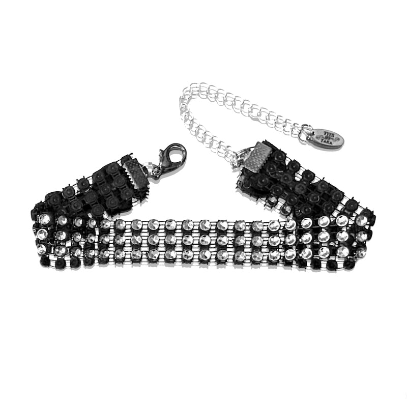 Black Sparkly Rhinestone Mesh Anklet