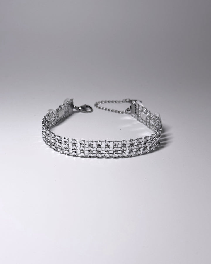Vixen Sparkly White Bow Anklet 